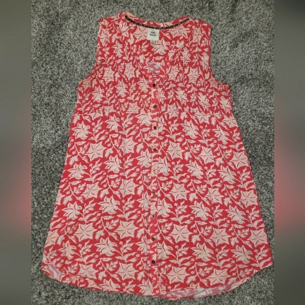 Knox Rose| Sleeveless Boho Button-up Floral Dress